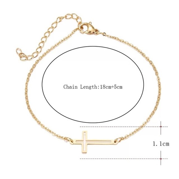 Stainless Steel Women Gold Cross Bracelet - Picture 4 of 4